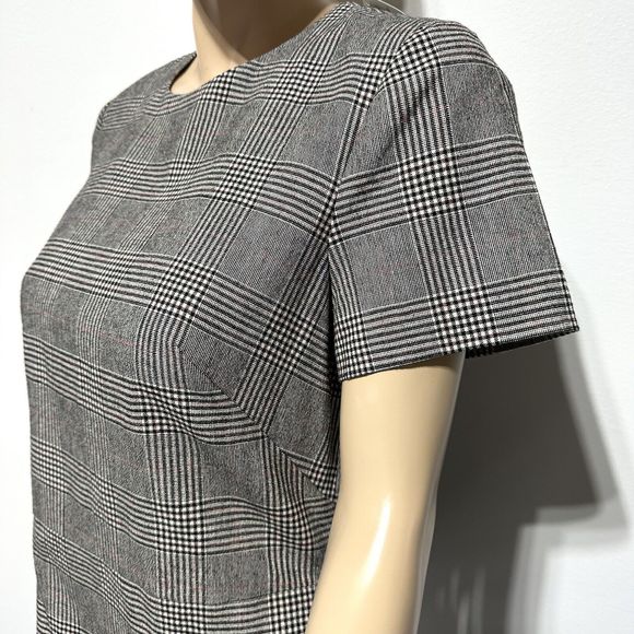 Banana Republic Dress Glen Plaid Shift Wool Blend Short Sleeve Size 8 T Tall NWT - Picture 4 of 9